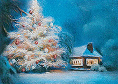 パステルでクリスマスの景色を描きましょう